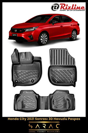 Rizline Honda City 2022 Model 3D Havuzlu Paspas