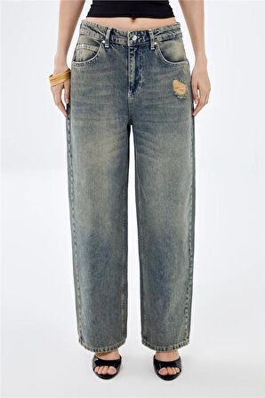 MAVI Düşük Bel Wide Leg Vintage Sustainable Denim Jean Pantolon