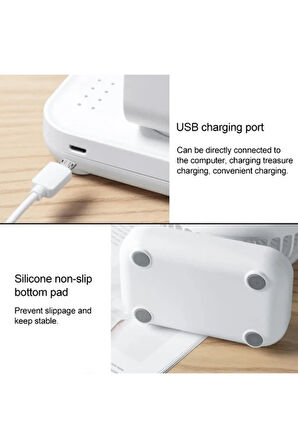 Ultra Sessiz USB Şarj Edilebilir Dört Modlu Ayarlanabilir Yüksek Malzeme Kalitesi Masaüstü Fan 4W