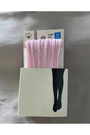 Kız Çocuk 3'lü 80 Denye Külotlu Okul Çorabı Desenli Knit Ted Children's Pantyhose
