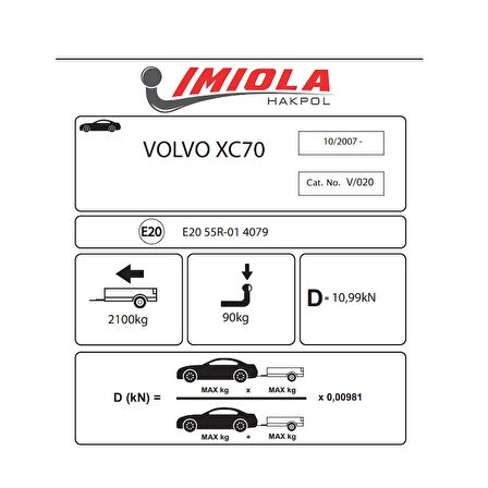 Hakpol Volvo XC 70 10/2007 Ve Sonrası Çeki Demiri