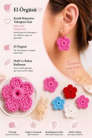 Küpe Süsü 4 Renk Çiçek Küpe Aksesuarı değiştirilebilir Çıkarılabilir Küpe moda aksesuarı Hafif El Yapımı