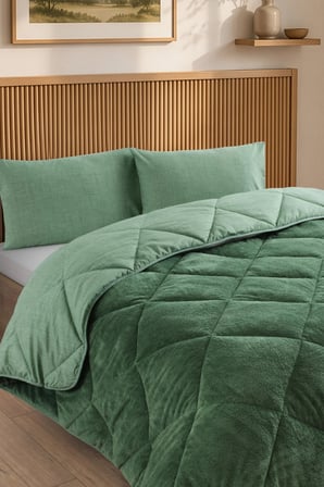Premium Çift Taraflı Wellsoft Yorgan Seti Battal Boy 215x235 cm – 2 adet Yastık Kılıflı
