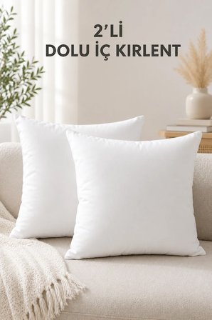 2'li İç Kırlent Silikon Elyaf Dolgulu Koltuk Kırlenti İç Yastık Dolgusu Kırlent İçi 30x50 cm