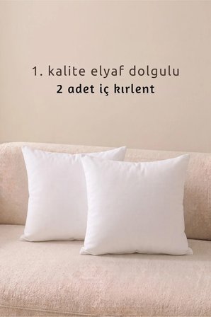2'li İç Kırlent Silikon Elyaf Dolgulu Koltuk Kırlenti İç Yastık Dolgusu Kırlent İçi 30x50 cm