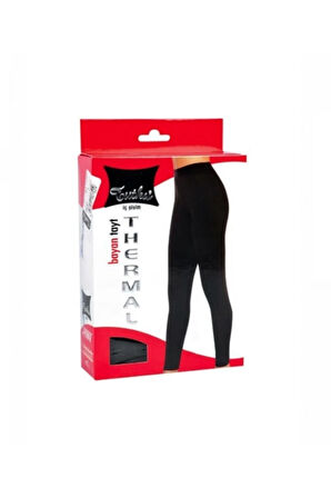 Kadın Siyah Yüksek Bel Termal Tayt