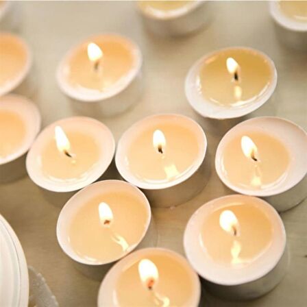 Kokusuz Küçük Renkli Mum 16 lı Tealight Mum Dekoratif Mum