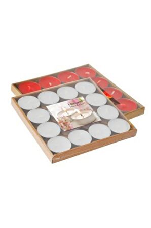 Kokusuz Küçük Renkli Mum 16 lı Tealight Mum Dekoratif Mum