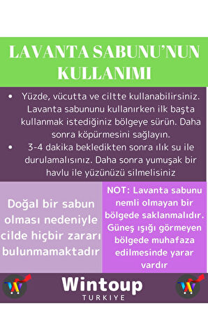 Özel Üretim %100 Doğal Cilt&Saç Onarıcı Tüm Ciltler İçin Uygun Güzel Kokulu Lavanta Sabunu 1 Adet