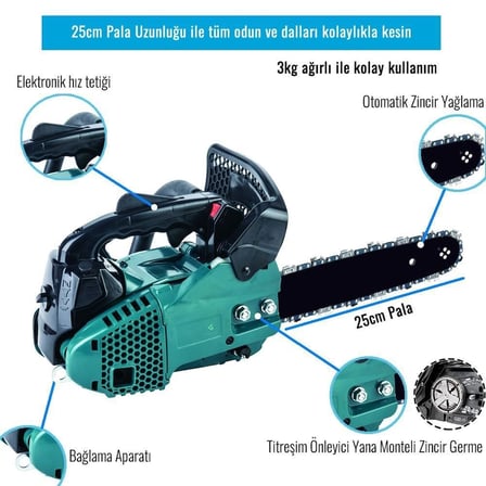 Prohummer PH217 35cm Portatif Mini Benzinli Dal Kesme Ağaç Motoru