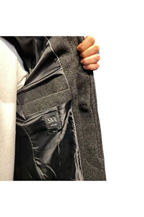 Süvari Premium Svr Klasik Yaka Regular Kaban Antrasit