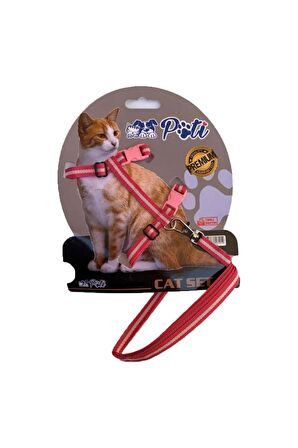 Pati Yavru Köpek ve Kedi Gezdirme Takım Tasması (Ayarlanabilir) Karışık Renkli