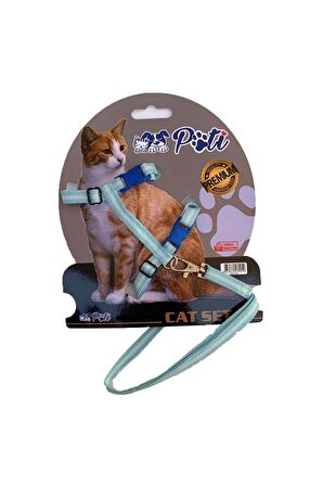 Pati Yavru Köpek ve Kedi Gezdirme Takım Tasması (Ayarlanabilir) Karışık Renkli