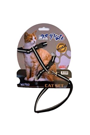 Pati Yavru Köpek ve Kedi Gezdirme Takım Tasması (Ayarlanabilir) Karışık Renkli
