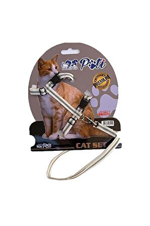 Pati Yavru Köpek ve Kedi Gezdirme Takım Tasması (Ayarlanabilir) Karışık Renkli