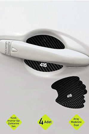 Rover 416 Modeline Uygun Karbon Kapı İçi Çizilme Önleyici ve Şık Tasarım Folyo Seti 416 Yazılı