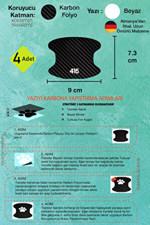 Rover 416 Modeline Uygun Karbon Kapı İçi Çizilme Önleyici ve Şık Tasarım Folyo Seti 416 Yazılı