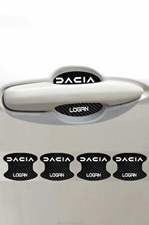 Dacia Logan Modeline Özel 4 Parçalı Karbon Çizik Koruyucu Kapı İçi Folyo Seti Logan Yazılı