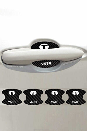 Tata Vista İçin Özel Tasarım Karbon Kaplama Kapı İçi Çizik Önleyici Şık Folyo Seti Vista Yazılı