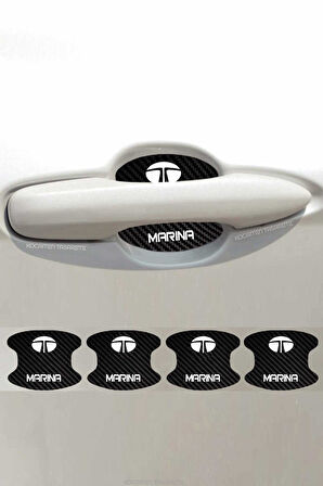 Tata Marina İç Kapı Kollarına Özel Karbon Çizik Önleyici Folyo ile Şıklık ve Koruma Marina Yazılı