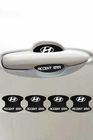 Hyundai Accent Era Kapı İçi Çukur Bölgeleri İçin Karbon Desenli Çizik Koruma Folyo Takımı Accent Era Yazılı