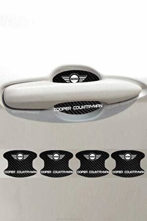 MINI Cooper Countryman Modeline Özel 4 Adet Karbon Desenli Çizik Önleyici Kapı İçi Folyo Takımı Cooper Countryman Yazılı