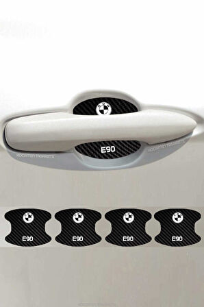 Bmw E90 İç Kapı Çizik Önleyici Karbon Desenli Şık ve Koruyucu Folyo Seti E90 Yazılı