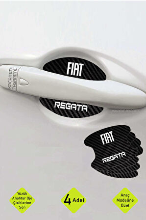 Fiat Regata İç Kapı Çukuru Çizik Önleyici Karbon Desenli Özel Koruma Folyo Seti Regata Yazılı