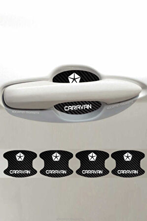 Chrysler Caravan İçin Karbon Çizik Önleyici Özel Tasarım Şık Kapı İçi Folyo Seti Caravan Yazılı