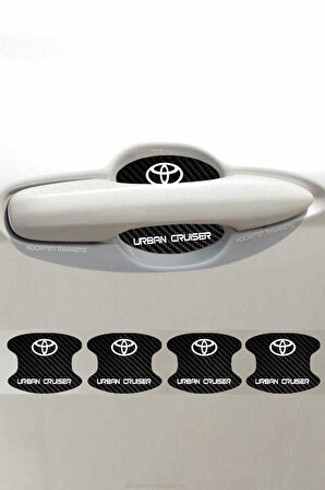 Karbon Tasarımlı Toyota Urban Cruiser Kapı İçi Çizik Koruma ve Estetik Folyo Seti - 4 Parça Urban Cruiser Yazılı