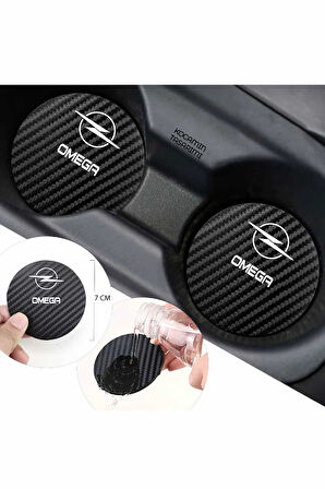 Opel Omega Modeline Uygun Karbon Araç Bardak Altlığı 2 Adet Opel Omega İç Mekanı İçin Şık 7 cm Tasarım