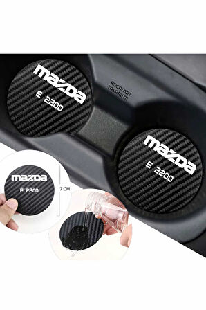 Mazda E 2200 Karbon 7 cm Bardak Altlığı Mazda E 2200 Amblemli Dayanıklı ve Şık 2 Adet