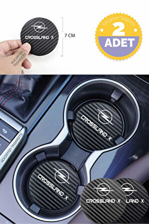 Opel Crossland X Otomobil İçin Siyah Karbon Bardak Altlığı Opel Crossland X İçin Dayanıklı ve Şık 7 cm Tasarım 2 Adet