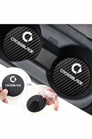 Karbon Desenli Smart Crossblade Bardak Altlığı Smart Crossblade İç Mekanı İçin Spor 7 cm Tasarımı 2 Adet