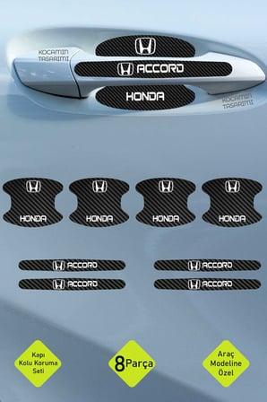 Şık Görünüm Sunan Honda Accord Kapı İçi Kolları Karbon Koruma Folyo Seti – 8 Parça Dayanıklı Malzeme