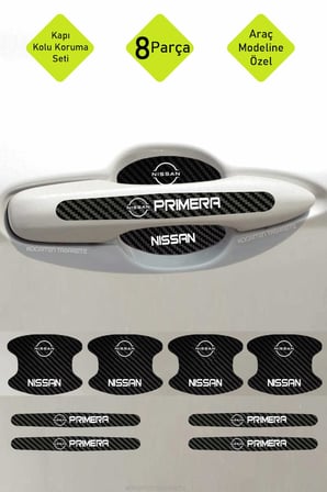 Nissan Primera Karbon Desenli Kapı İçi Kolları Koruma Folyo Seti – Primera Serisine Özel Üretim 8 Parça Takım