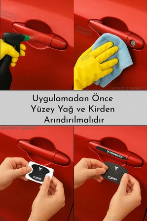 Cupra Formentor Karbon Desenli Kapı İçi Kolları Koruma Folyo Seti – Formentor Serisine Özel Üretim 8 Parça Takım