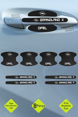 Opel Grandland X Karbon Desenli Kapı Kolu Koruyucu Set – Çizilmelere Karşı Dayanıklı ve Dekoratif Tasarım