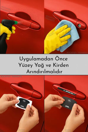 Opel Grandland X Karbon Desenli Kapı Kolu Koruyucu Set – Çizilmelere Karşı Dayanıklı ve Dekoratif Tasarım