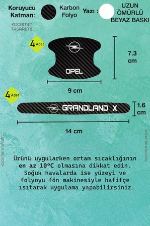 Opel Grandland X Karbon Desenli Kapı Kolu Koruyucu Set – Çizilmelere Karşı Dayanıklı ve Dekoratif Tasarım