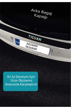 Karbon Desenli Volkswagen Tiguan Kapı Eşiği Koruma Seti – 4 Kapı 1 Bagaj 5 Parça Araç Koruyucu