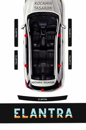 Karbon Kaplama Hyundai Elantra Kapı Eşiği Koruyucu Seti – 5 Parça Şık Renkli Baskı