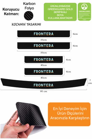 Opel Frontera Kapı Eşiği Koruyucu – Karbon Desenli Frontera Modeline Özel 5 Parça Folyo Seti
