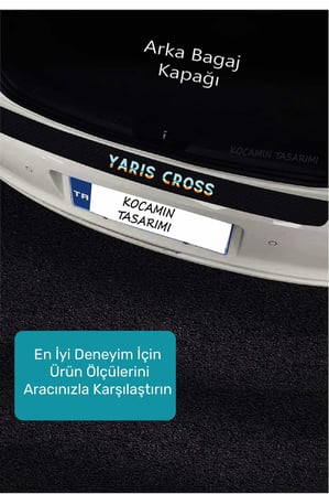 Dayanıklı Toyota Yaris Cross Kapı Eşiği Karbon Koruma Seti – 5 Parça Renkli Baskılı Araç Koruyucu