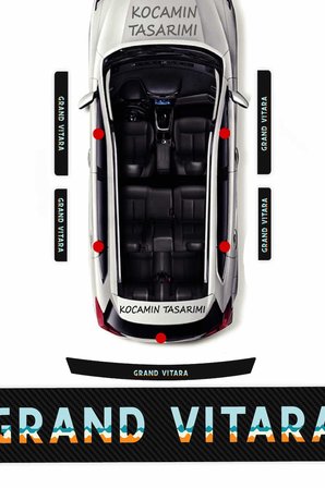 Şık Tasarımlı Suzuki Grand Vitara Kapı Eşiği Karbon Folyo Seti – 5 Parça Renkli Baskılı Koruma