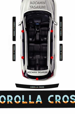 Toyota Corolla Cross Karbon Kapı Eşiği Koruma Seti – Corolla Cross Serisi İçin 5 Parça Renkli Baskı