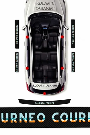 Ford Tourneo Courier Kapı Eşiği Karbon Folyo Seti – Tourneo Courier Modeline Özel 5 Parça Araç Koruyucu