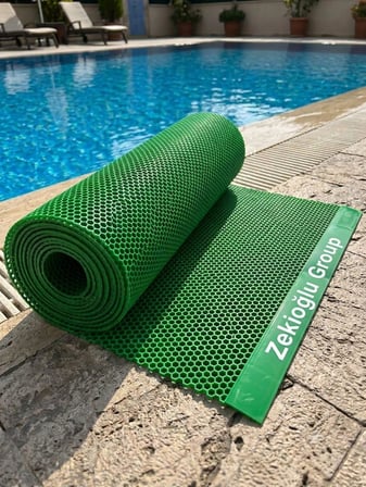 YEŞİL Petek Desen Paspas 90 CM X 2 metre Banyo Paspası Havuz Paspası Kaymaz Çok Amaçlı Paspas PETEK PASPAS