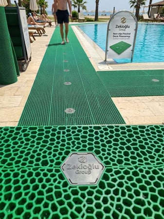 YEŞİL Petek Desen Paspas 90 CM X 2 metre Banyo Paspası Havuz Paspası Kaymaz Çok Amaçlı Paspas PETEK PASPAS