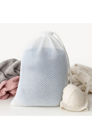 35x45 cm Delikli Çamaşır Yıkama Filesi Beyaz File Torba Sütyen & İç Çamaşırı Koruma Filesi
